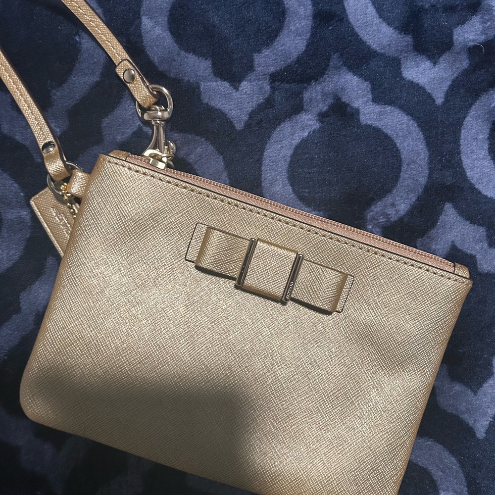 Coach Gold Wristlet Clutch